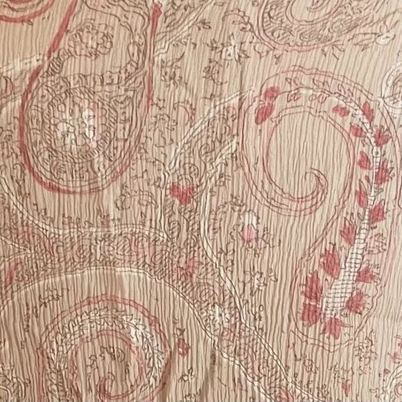 VTG Lane Bryant Sheer Silk Paisley Collared Tunic Cover Up Gauzy Ruched 26/28 - Picture 4 of 11